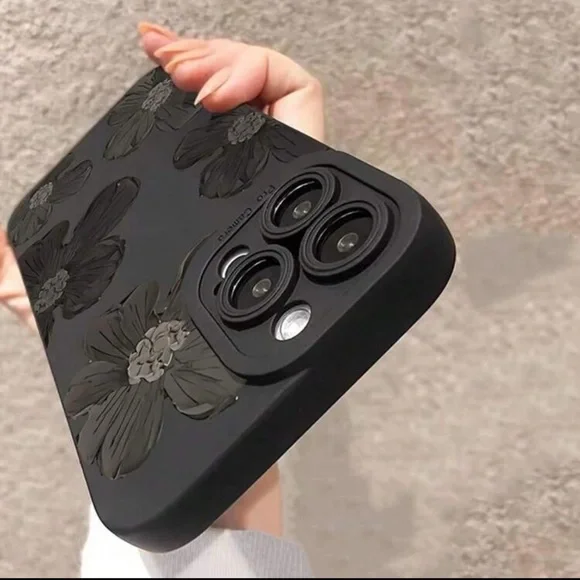 iPhone 16 Pro Max - Floral Black Phone Case - Picture 3 of 5